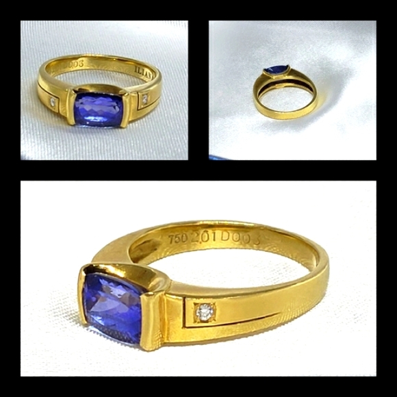 HOLD Iliana Tanzanite 2 CT in Solid 18KYG Ring. - Picture 4 of 6